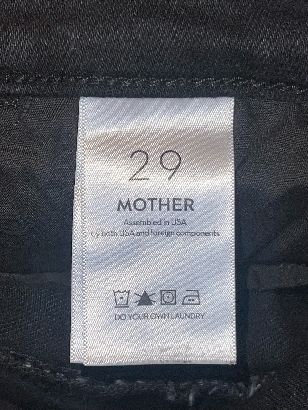 MOTHER Hustler Ankle Fray Crop Flare High Rise Washed Black Jeans 29 - Picture 6 of 14